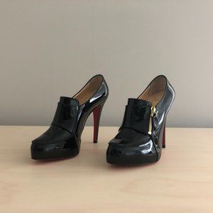 Christian Louboutin Black Patent Leather Decollete Lapono Heels Size 6.5